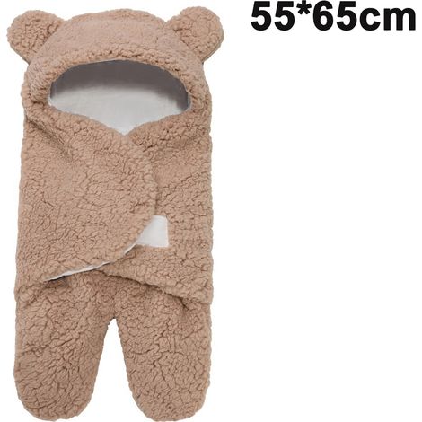 Gigoteuse Bébé - Gigoteuse En Coton Doux Avec Ailes Réglables Et Capuche Ourson - Pour Nouveau-Né - 1 Pièce (1/5)