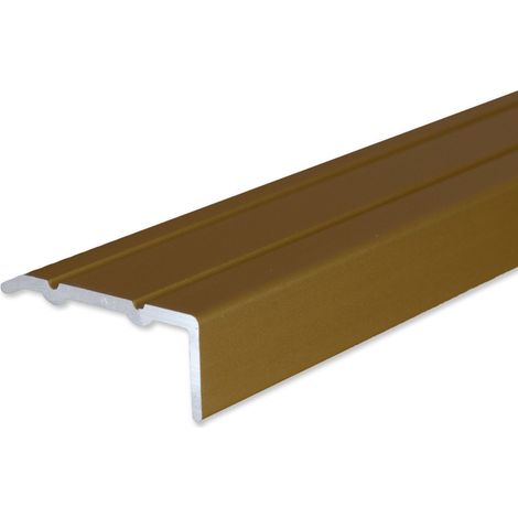 PROVISTON Winkelprofil Aluminium eloxiert Goldfarbig Breite 24.5 mm Höhe 10 mm Länge 1000 mm Selbstklebend Treppenkantenprofil Treppenwinkel Treppenkante Kombiwinkel 1 Stück (1/5)