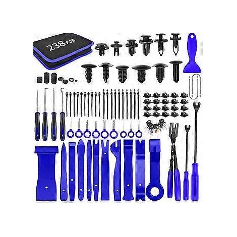 238 outils de démontage de garnitures, kit de fixations de pare-chocs et de panneaux de voiture, bornes de fixation. (1/5)