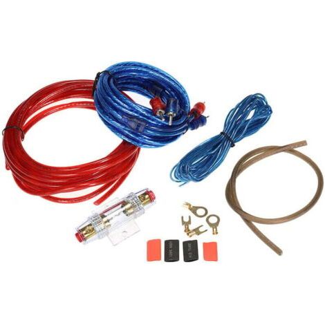 Kit de montage d'amplificateur de caisson de basses Audio de voiture 1500W Kit de câblage AMP RCA câble de support de fusible de fil