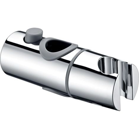 Support de Douche Réglable Sans Perçage, Plage de Diamètre 19-20,6mm, Support de Douche à main pour Barre Coulissante, Rotatif à 360°, Support de Pomme de Douche pour Barre, ABS (Chromé) (1/5)