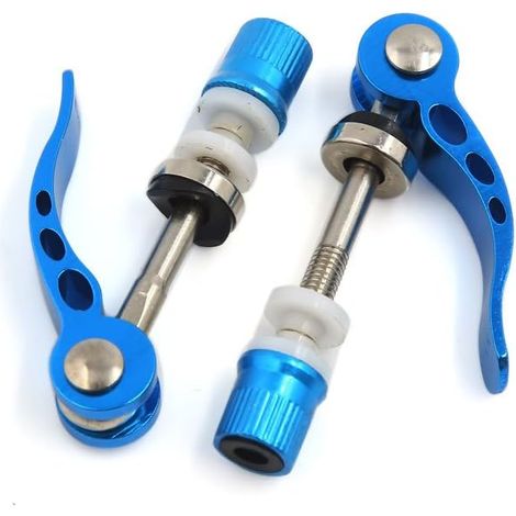 Collier De Selle A Serrage Rapide Bleu 2 Pcs pour Vélo Libération Rapide, Réglage Hauteur Siège, Remplacement Boulon Classeur, Conception Minis, Vis Brochette (1/2)