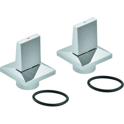 Grohe Griffpaar für Allure Brilliant M-Size mit Temperaturanzeige Rot/Blau, Chrom, 1013330000 (1/2)