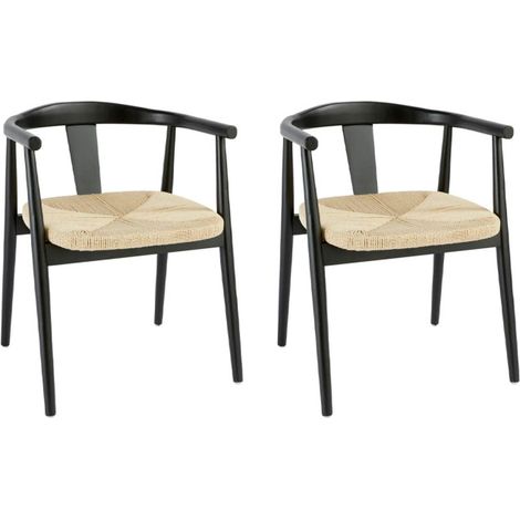 Lot de 2 Fauteuils à Dîner "Yamato" 73cm Noir (1/5)