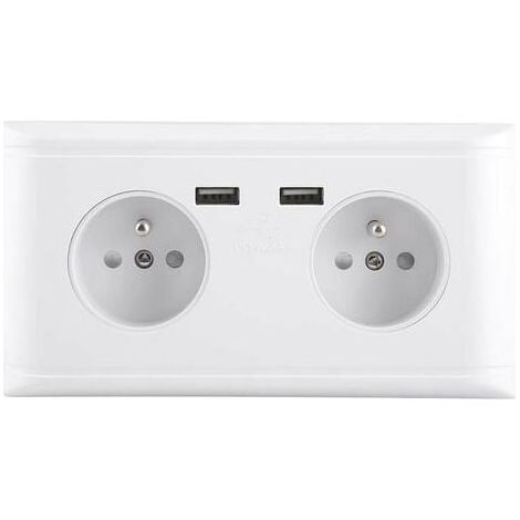 Prise USB multifonctionnelle prise UE prise de courant murale avec double port USB pour le chargement du téléphone 250 V (1/4)
