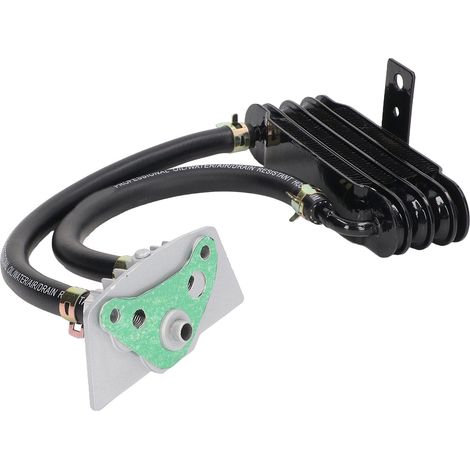 Refroidisseur d'huile moteur/transmission en métal pour motos de 50 à 150 cm³ à cadre incurvé, refroidissement rapide (1/5)