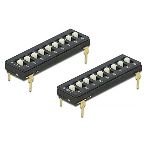 DELOCK DIP-SCHALTER TRI-STATE 9-STELLIG 2,54 MM RASTERMASS THT 2 PIÈCE 66309