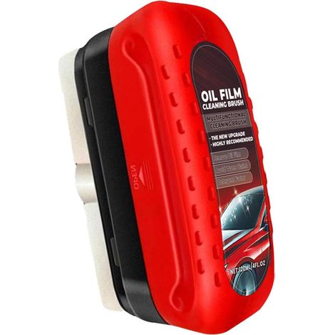 Brosse de nettoyage efficace pour pare-brise de voiture - Facile à utiliser - Outil de nettoyage de film d'huile automobile (1/5)