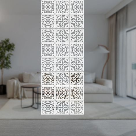 24 Stück hängende Raum Trennbildschirm, Blumen-Gravur-Muster-Panel, Raum Trennwerkzeug, Home Office, 29 29cm (1/5)