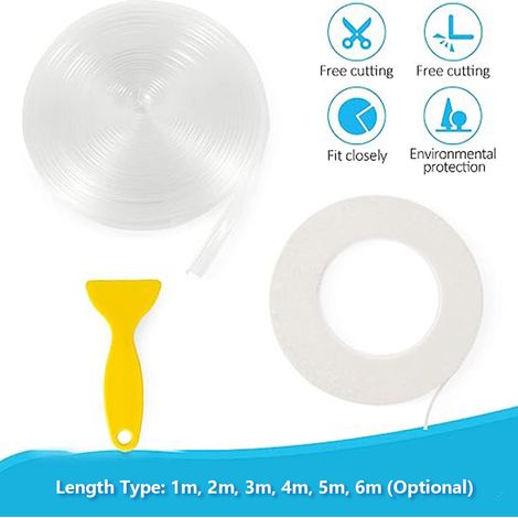 Protections d'angle de Table transparentes, protection pour bébé, bande de pare-chocs en Silicone souple pour bord de meubles, 4m (1/5)