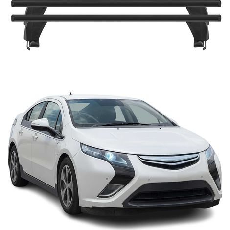 OMAC Dachträger Querträger Alu für Opel Ampera 2011-2015 – Abschließbar – T-Nut – City-Crash-getestet – Max. 50 kg Schwarz (1/5)