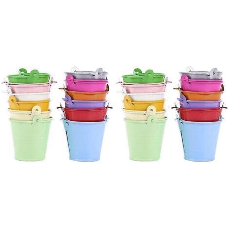 Lot de 24 mini seaux en métal pour décoration de table (couleur aléatoire) (1/3)