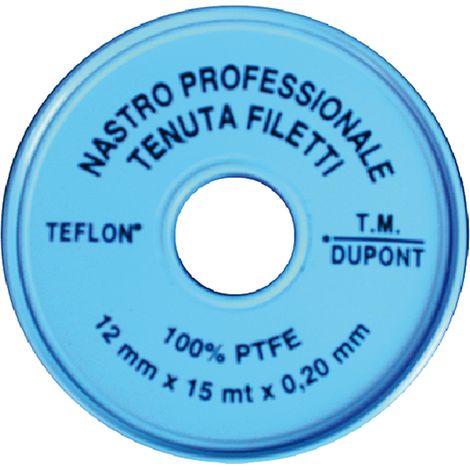 NASTRO TEFLON 'PROFESSIONALE' 1/2 x 15 mt. x 0,2 mm- 6 pezzi  - VIKY