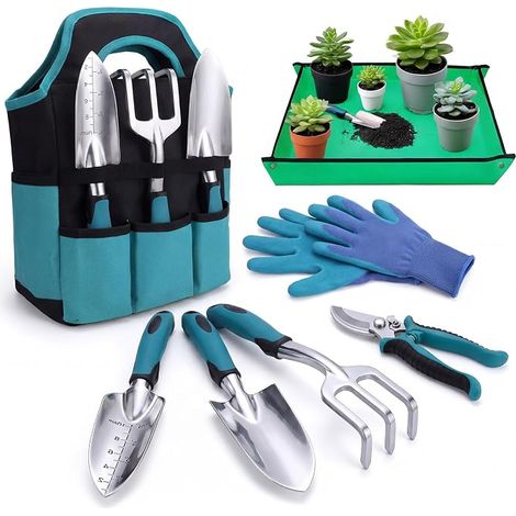 Gardening Tool Kit 7 Piece Complete Gardening Set Potting Gloves (1/5)