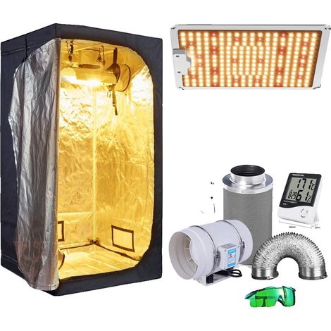 Armario de cultivo, sistema hidropónico, luces LED para cultivo, kits de armarios de cultivo de 4 vías, kit de 60x60x140cm (1/2)