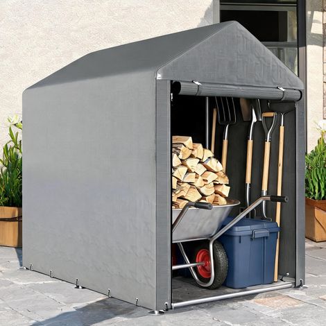 Abri de jardin coloris gris clair 179 x 120 x 165 cm (1/5)