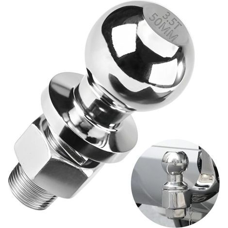 Boule d'attelage de 50 mm de diamètre pour tracteur, rotule de barre d'attelage, boulon de 22 mm de diamètre avec une capacité de charge jusqu'à 3,5 tonnes pour tracteurs, camions, SUV et camping-cars (1/4)