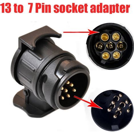 Adattatore da 13 pin a 7 pin per rimorchi, spina a 13 pin per auto, trattori, roulotte e portabiciclette. (1/5)