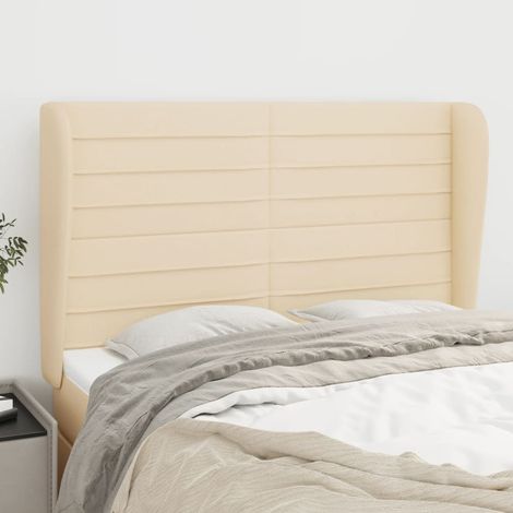 Kopfteil mit Ohren Creme 147x23x118/128 cm Stoff (1/5)
