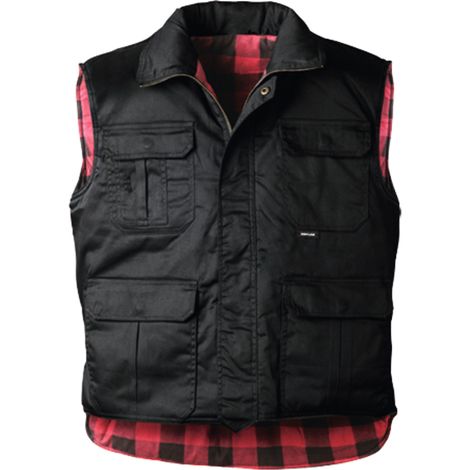 Gilet con cerniera, nero, taglia XXXL