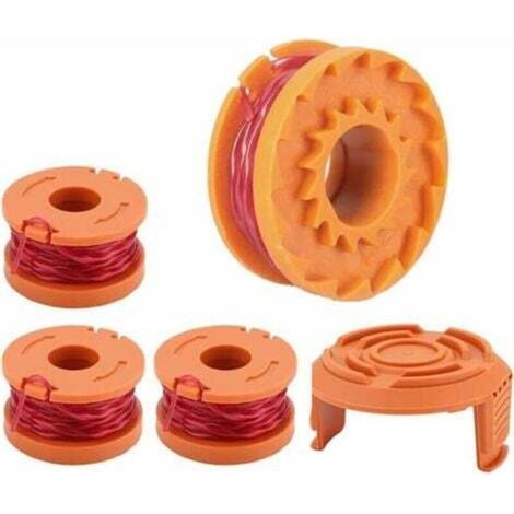 Bobines de fil nylon pour tondeuse WORX WA0004.1 – 3 m, ⌀1,65 mm, compatible WA0010, 4 pièces (1/5)