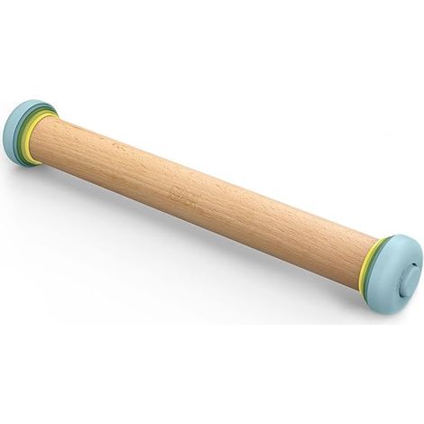 Rodillo Ajustable PrecisionPin™ Pastel de Joseph Joseph  5 anillos removibles para 5 grosores de masa (2–10 mm), diseño ergonómico y fácil de limpiar