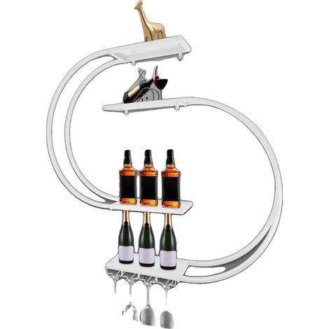 Botellero de acero al carbono, 4 niveles, 120 x 20 x 120 cm, capacidad de carga de 10 kg por nivel, montaje en pared. (1/5)