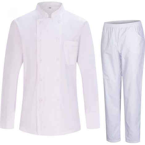 Veste de chef pour hommes - Uniforme d'accueil -Ref.842 - XX-Large, Veste et Pantalons de cuisine 8428 - Blanc