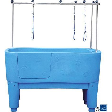 Baignoire de toilettage pour petits chiens – Polyéthylène résistant – 4 pieds réglables – Bonde inox avec panier récupérateur de poils – Chadog (1/2)