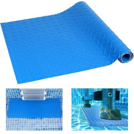 Tappetino per scaletta da piscina, 60x23 cm, tappetino per gradini da piscina, tappetino protettivo per scaletta da piscina, tappetino antiscivolo con superficie testurizzata per scaletta. (1/4)