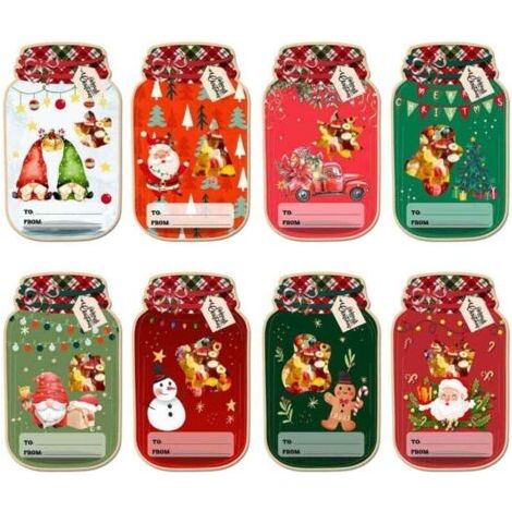 Cadeaux de Noël pour enfants - Cartes en papier à fabriquer soi-même dans un bocal Mason pour anniversaire d'enfant, cadeaux de classe, cadeaux de Noël et fournitures de vacances