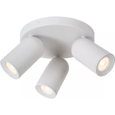 Spot plafond 3 têtes blanc orientable GU10 35W Lucide (1/5)