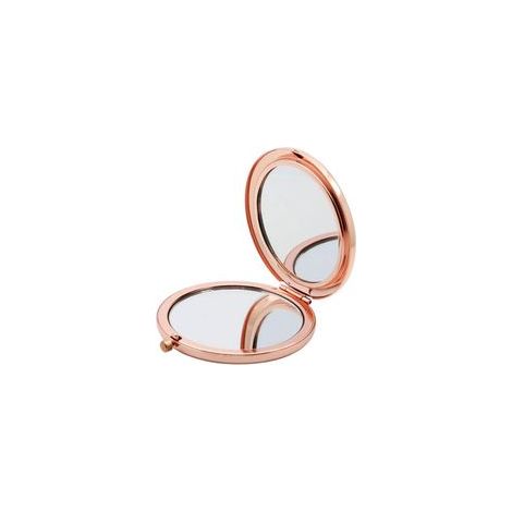 Miroir de poche grossissant 2x1x, mini miroir de maquillage pliable double face pour sac à main, idéal pour les voyages, or et or rose. (1/5)