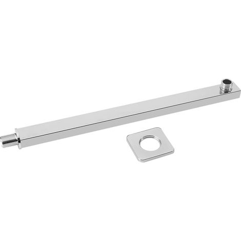 Bras d'extension de douche mural en acier inoxydable de 35 cm, support d'extension pour pommeau de douche avec cache décoratif, accessoire de salle de bain durable pour une expérience spa à domicile