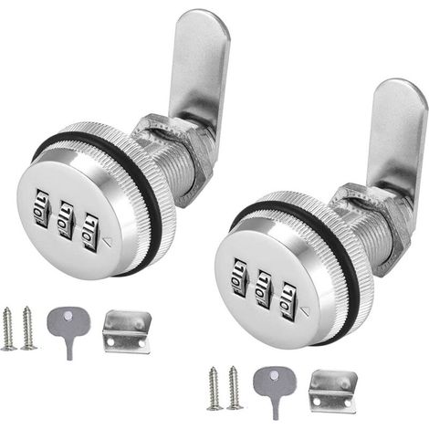 2 Pcs Security Drawer Mailbox Cam Cabinet Code Lock Keyless Cam Lock Combination Lock for Cabinet Drawer Mailbox