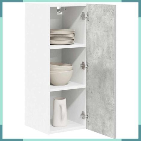 884249 Armoire suspendue 2 pcs Gris béton et Blanc 30 x 31 x 80 cm (1/5)
