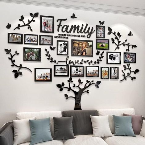 Arbre Stickers Muraux Arbre de vie Photo Mural DIY 3D Arbre Sticker Mural avec Cadre Photo Arts Décoration Salon (1/5)