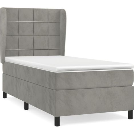 Maison Exclusive - Boxspringbett mit Matratze Hellgrau 100x200 cm