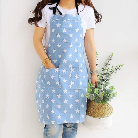 Tablier de cuisine pour femme, tablier de cuisine ajustable avec deux grands sacs, cadeau en coton (1/5)