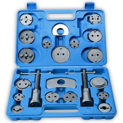 Coffret repousse piston d'étriers de freins – Set de 22 pièces – Adaptateurs pour véhicules avec frein à main intégré – Outil professionnel (1/5)