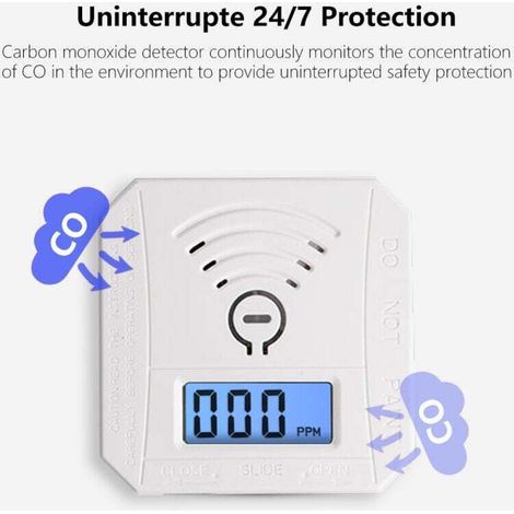 Rilevatore portatile di monossido di carbonio - Sensore sensibile + schermo LCD + allarme acustico - Conforme a UL 2034 - Sicurezza domestica - Famiglie e inquilini (1/4)