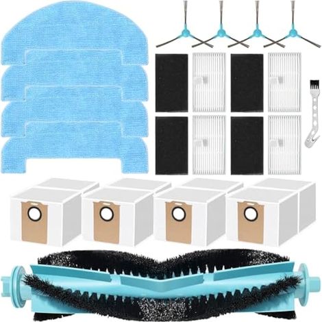 18Pièces Accessoires pour Proscenic Q8 Max,pour Mova E20 PLUS,pour MONSGA MS1 Max,pour Liectroux M70 Pro aspirateur rechange, brosse principale,serpillières,sacs à poussière,filtres,brosses latérales (1/5)
