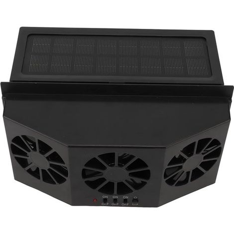 1,5-W-Solar-Autolüfter mit drei Luftauslässen, schwarz (1/5)