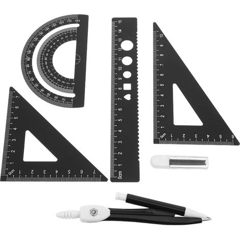 Ensemble de règles multi-angles en alliage d'aluminium noir avec (1/5)