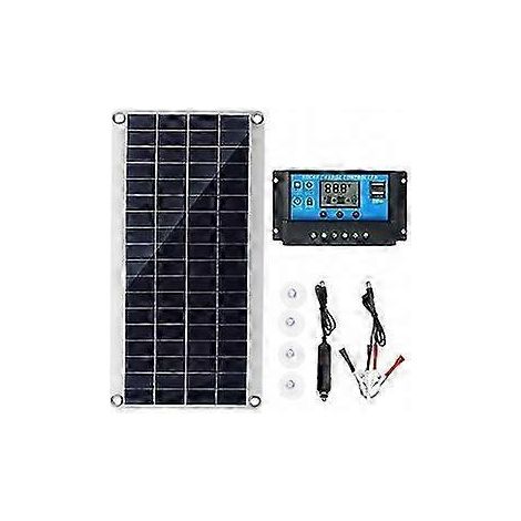Kit solaire 300W 12V avec régulateur de charge 20-100A, idéal pour camping-car, bateau, jardin et extérieur, recharge batterie autonome, panneau photovoltaïque robuste, performance optimale. (1/5)