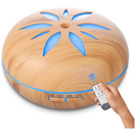 BUNTHAUS Diffuseur d'huile essentielle 550ml – Humidificateur ultrasonique avec télécommande – 7 couleurs changeantes – Arrêt automatique pour chambre et spa (1/5)