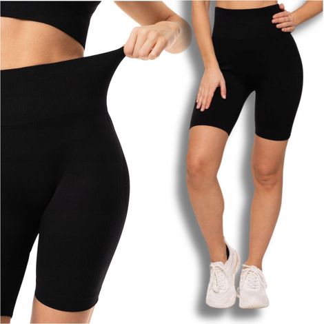 Leggings de ciclismo para mujer con cintura alta y efecto push-up, color negro, marca Moraj, talla L/XL. (1/5)