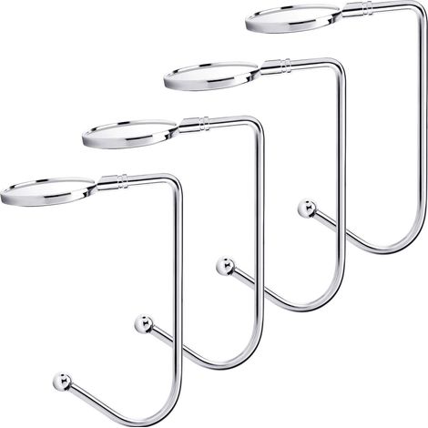 GROOFOO 4 pièces porte-manteau de Noël porte-manteau cintre de sécurité de Noël accrocher les bas pince pour la décoration de fête de Noël,argent GROOFOO (1/5)