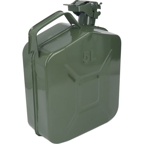 Jerrycan en acier inoxydable épaissi, 5 litres (1,3 gallon), bidon d'essence robuste, réservoir de carburant portable, fût métallique résistant. (1/5)