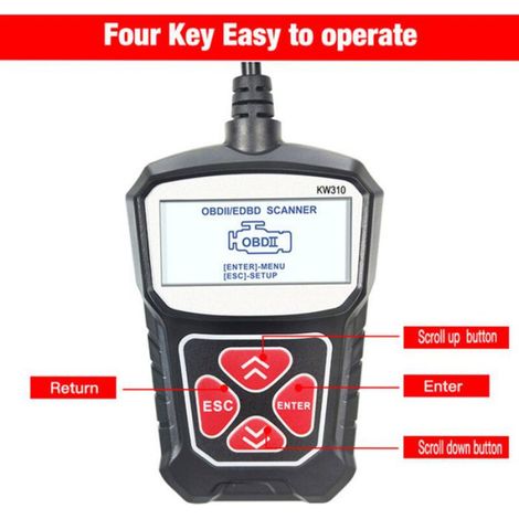 Lecteur De Code OBD2 - Scanner Diagnostic Automobile Universel - Lecture Et Effacement Des Codes D'erreur - Pour Voitures 1996 Et Plus Récentes - 1 Pièce (1/5)